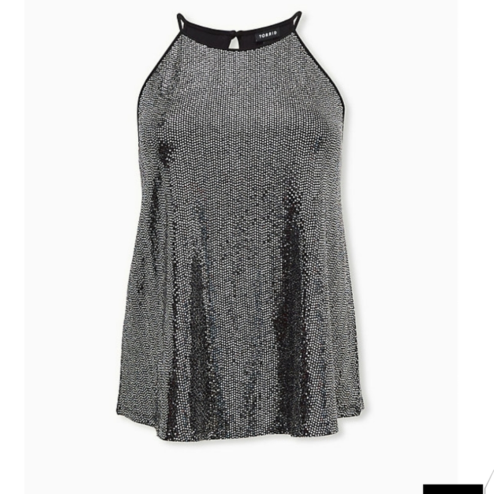 🆕🎀 3X BLACK SEQUIN HALTER TOP🎀